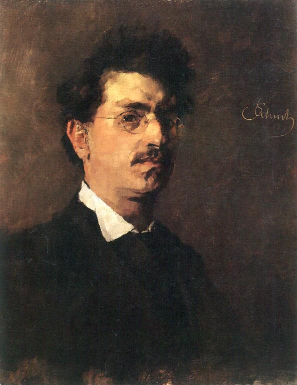 German Carl Schuch, Self Portrait, Munich 1876 — Carl Eduard Schuch
