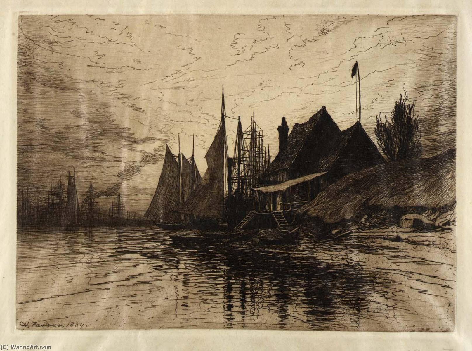Evening, New York Harbor — Henry Farrer