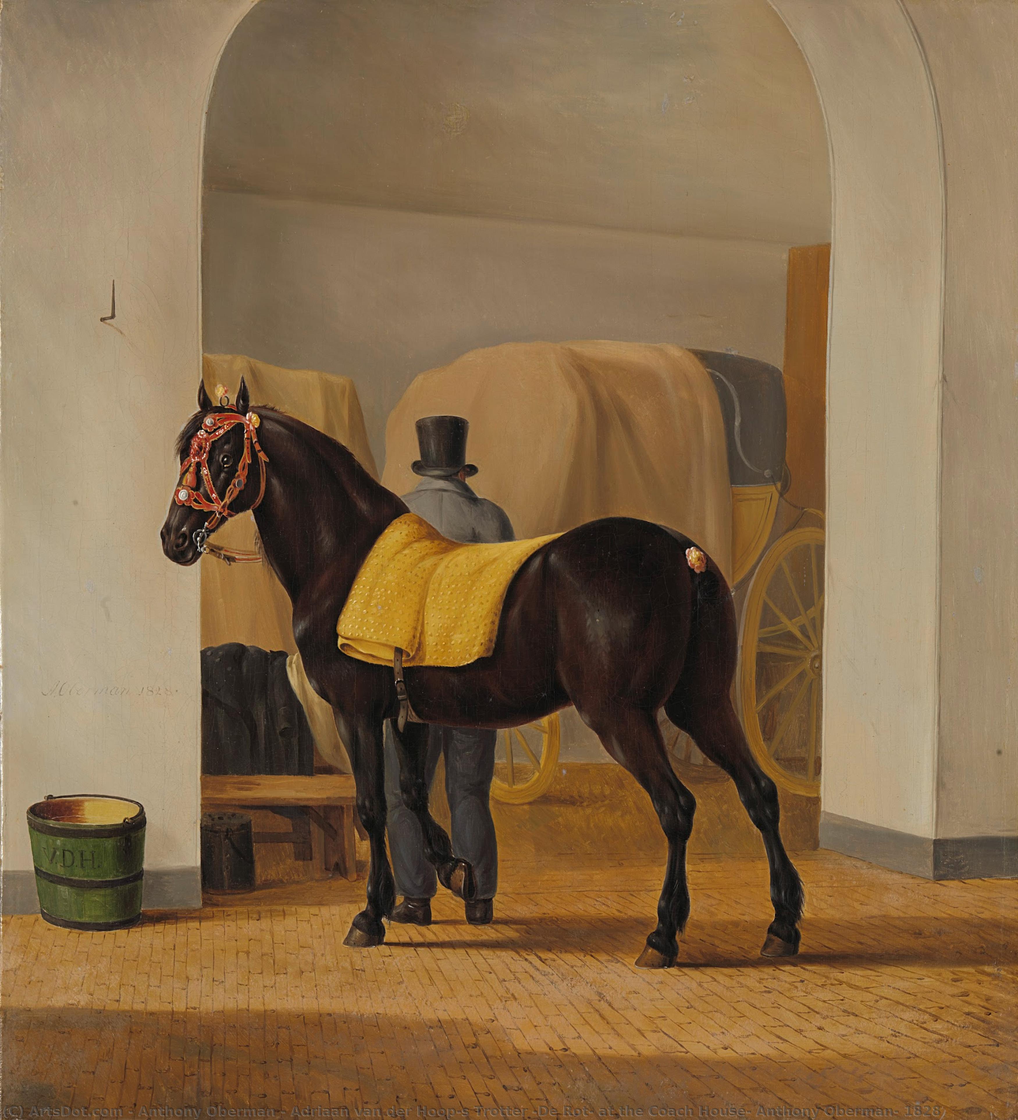 Adriaan Van Der Hoop’s Trotter ‘de Rot’ At The Coach House, Anthony Oberman, 1828 — Anthony Oberman