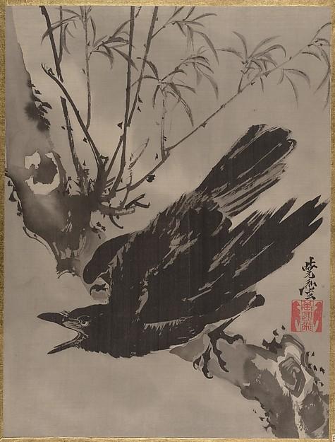 木に鴉図 Crow On A Branch — Kawanabe Kyōsai