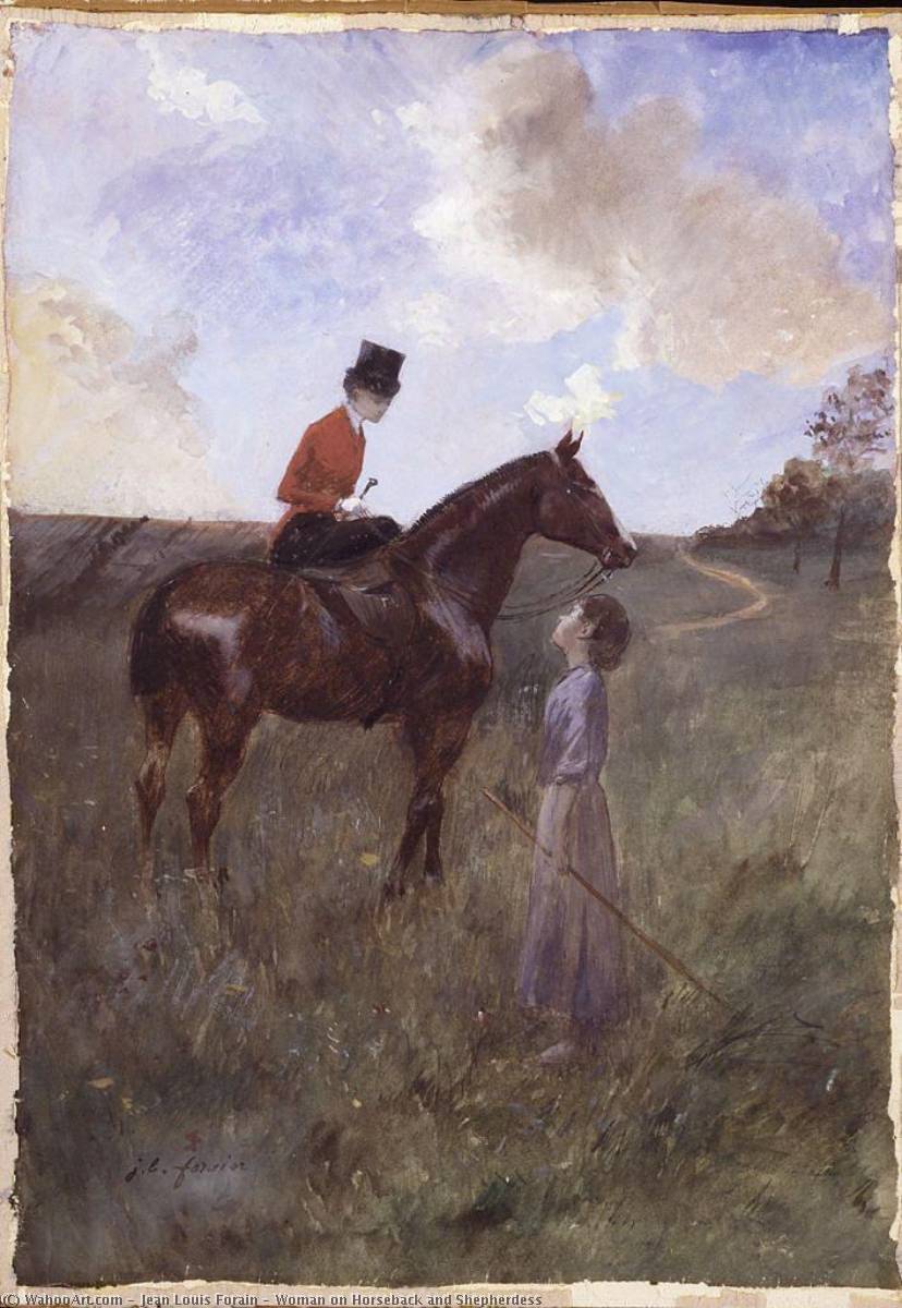 Woman On Horseback And Shepherdess — Jean Louis Forain