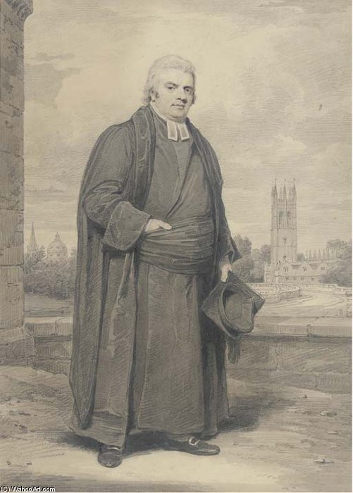 Portrait Of An Academic, Full-length, With Oxford Beyond — Henry Edridge