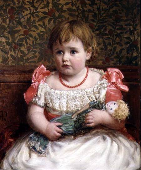Portrait Of A Little Girl With Her Doll — Henry Robert Robertson
