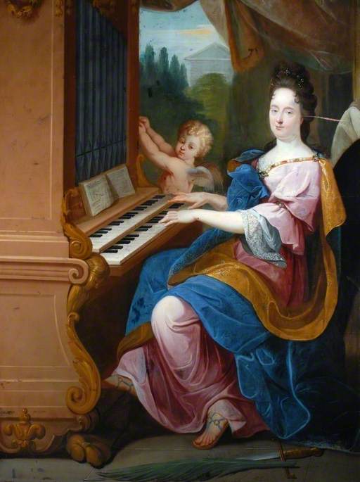 Madame De Maintenon As Saint Cecilia And A Boy (possibly The Duc De Maine) As An Angel Blowing An Organ — Jean Baptiste Jouvenet