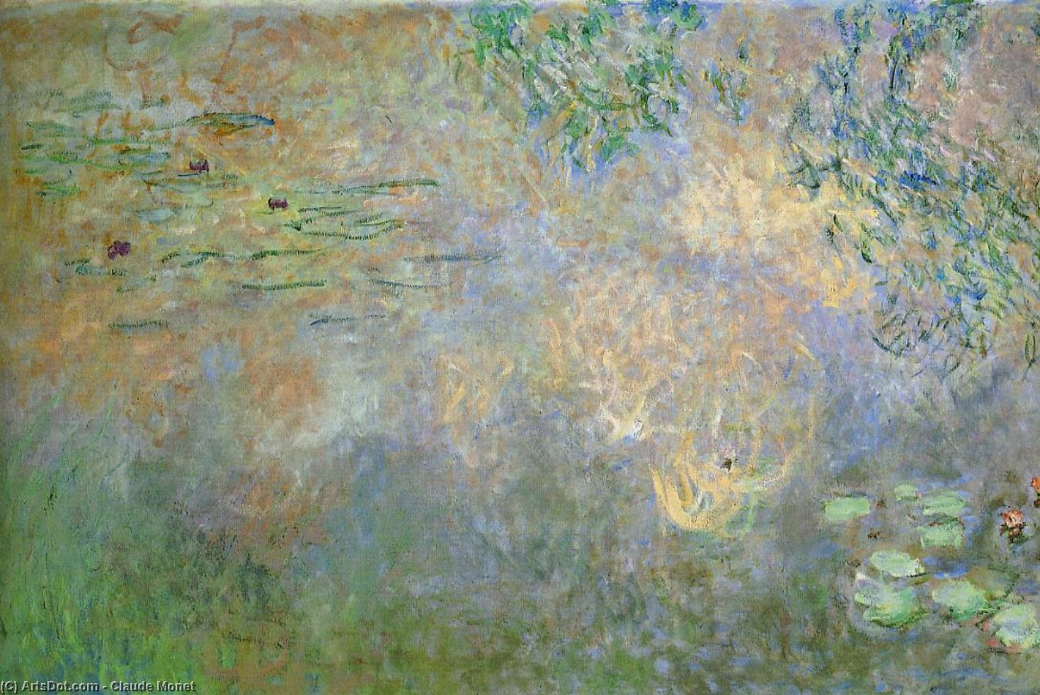 Lágrima De Nenúfares Con Lirios (mitad Izquierda) — Claude Monet