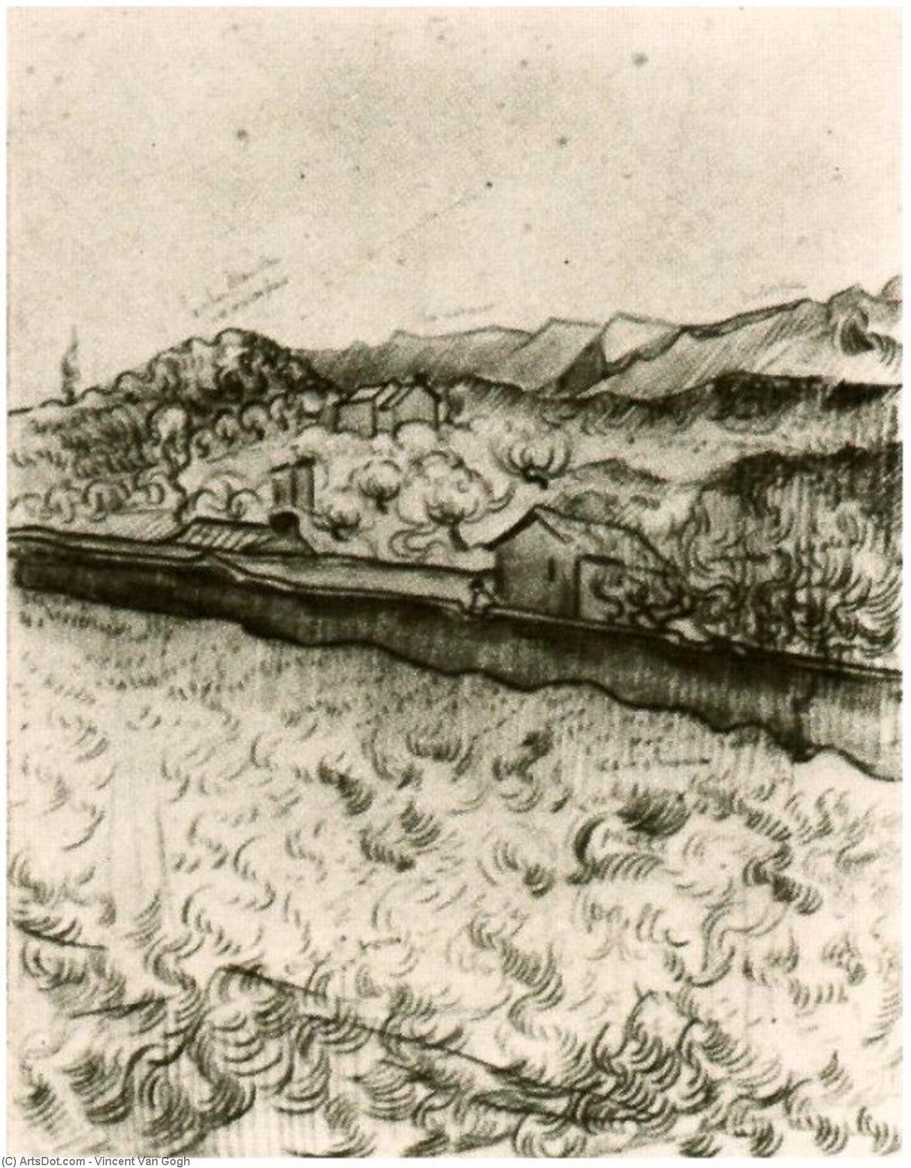 Mountain Landscape Seen Across The Walls 2 — Vincent Van Gog