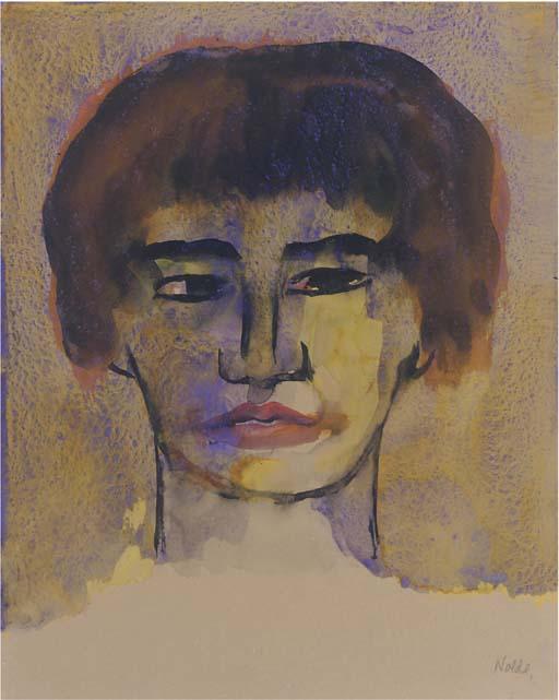Head Of A Woman (with Short Hair) — Emile Nolde