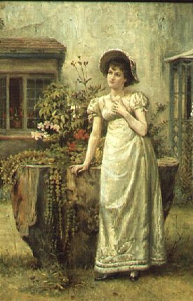 Young Woman Beside A Tree Stump — George Goodwin Kilburne