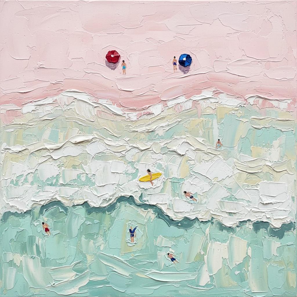 Mareas Efímeras De Rosa Y Cerceta En Un Estudio Monumental De Impasto — David Moreau