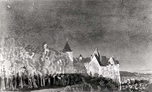 Chateau In Moonlight, (painting) — Arthur B. Davies