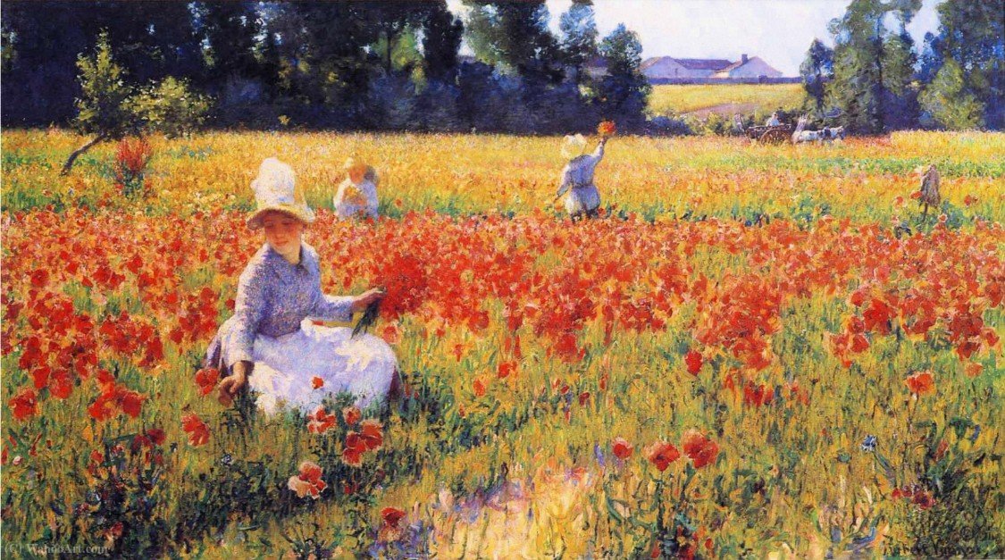 In Flanders Field-where Soldiers Sleep And Poppies Grow, Poppies — Robert William Vonnoh