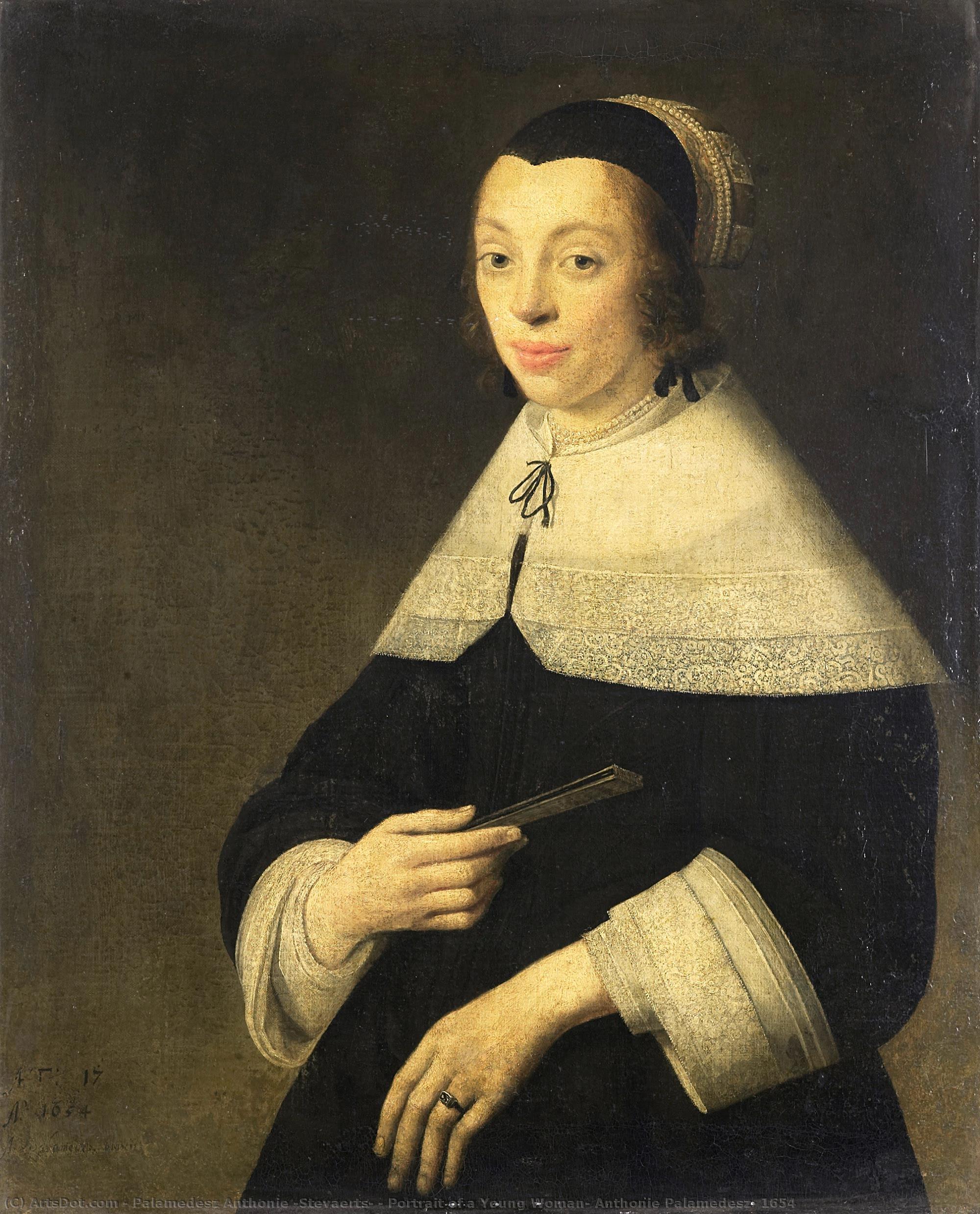 Portrait Of A Young Woman, Anthonie Palamedesz, 1654 — Palamedesz Anthonie (stevaerts)