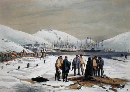 Graves At The Head Of The Harbour Of Balaklava — William Simpson