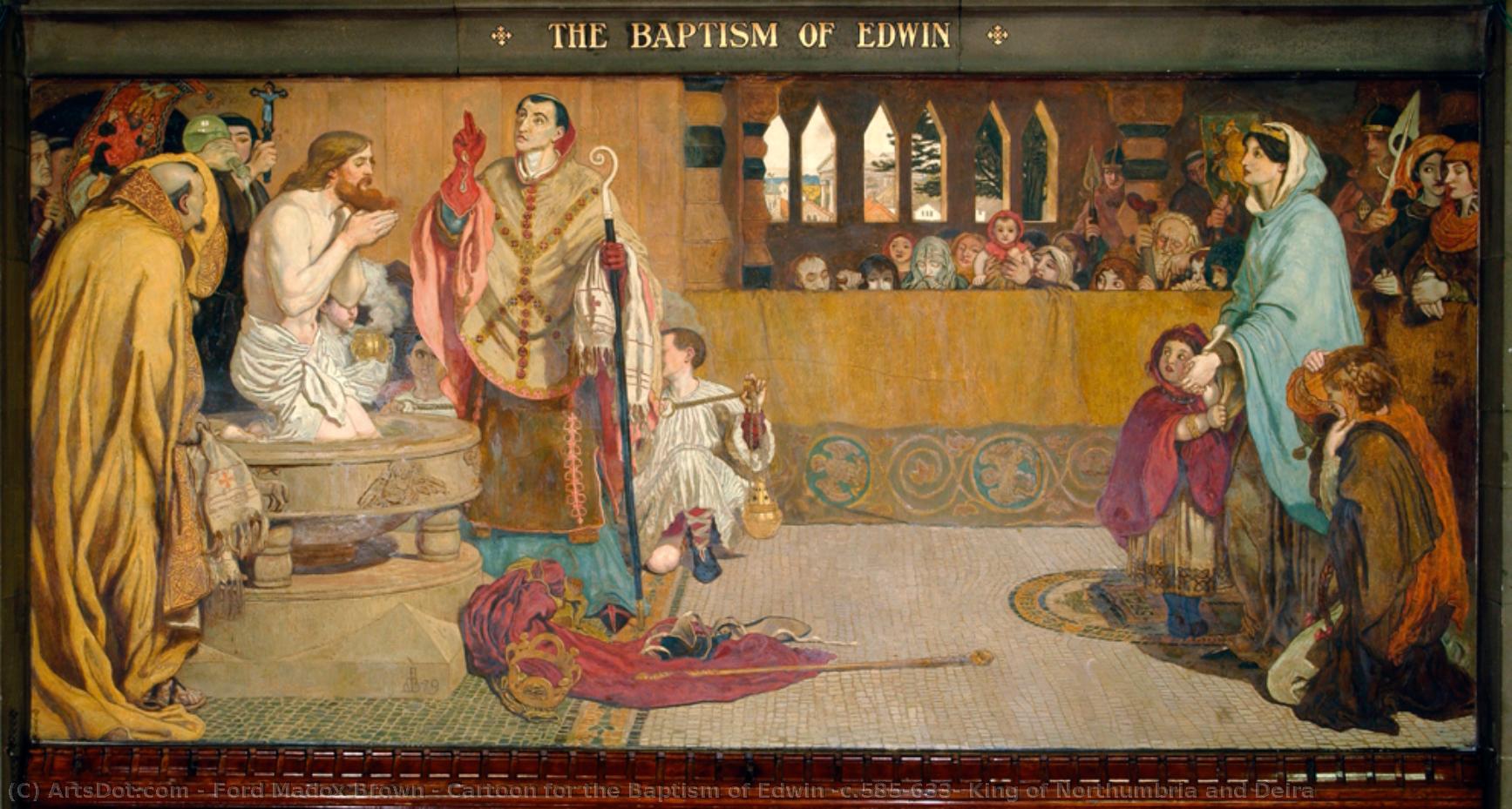 Cartoon For The Baptism Of Edwin (c.585-633) King Of Northumbria And Deira — Ford Madox Brown