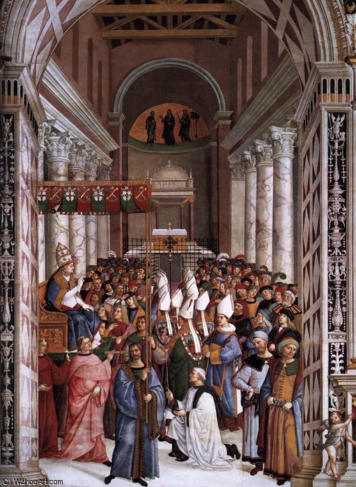 Siena - Aeneas Piccolomini Crowned As Pope — Bernardino Di Betto (pintoricchio)