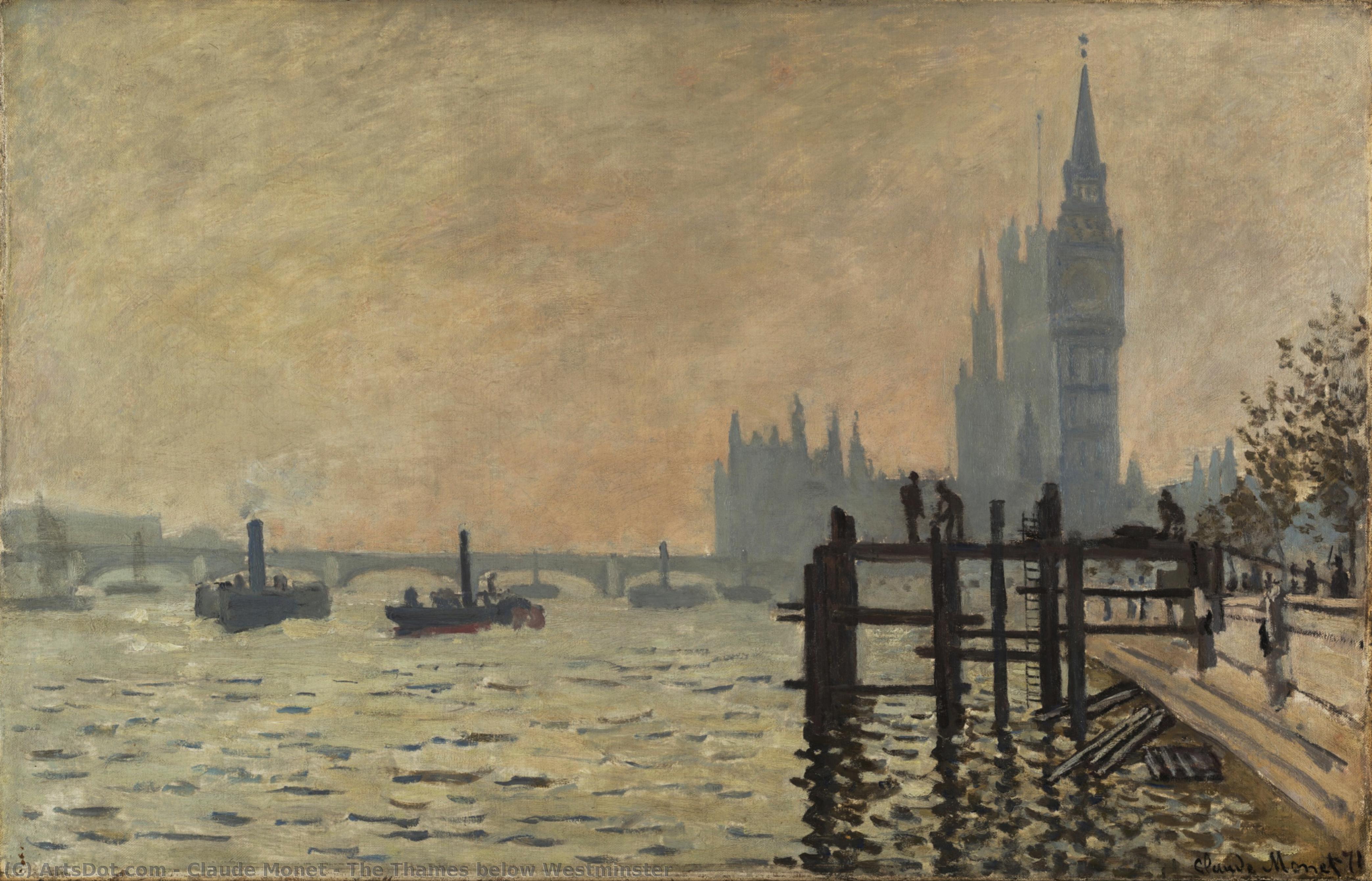 El Támesis Bajo El Palacio De Westminster — Claude Monet