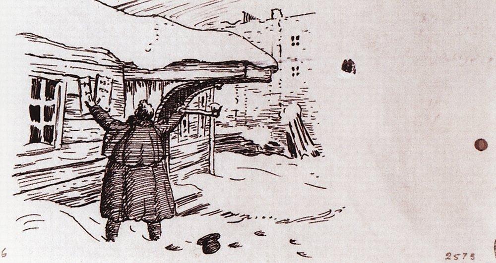 Patcher Breaks Sign (barin At The House Of Patcher) — Boris Mikhailovich Kustodiev