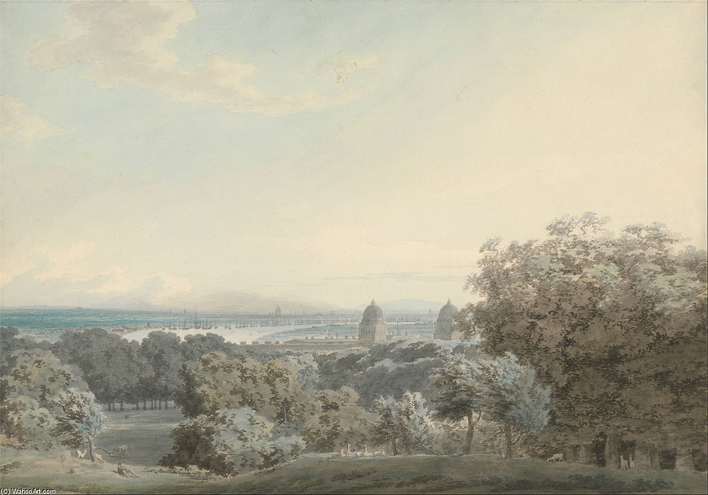 London From Greenwich Hill — John Robert Cozens