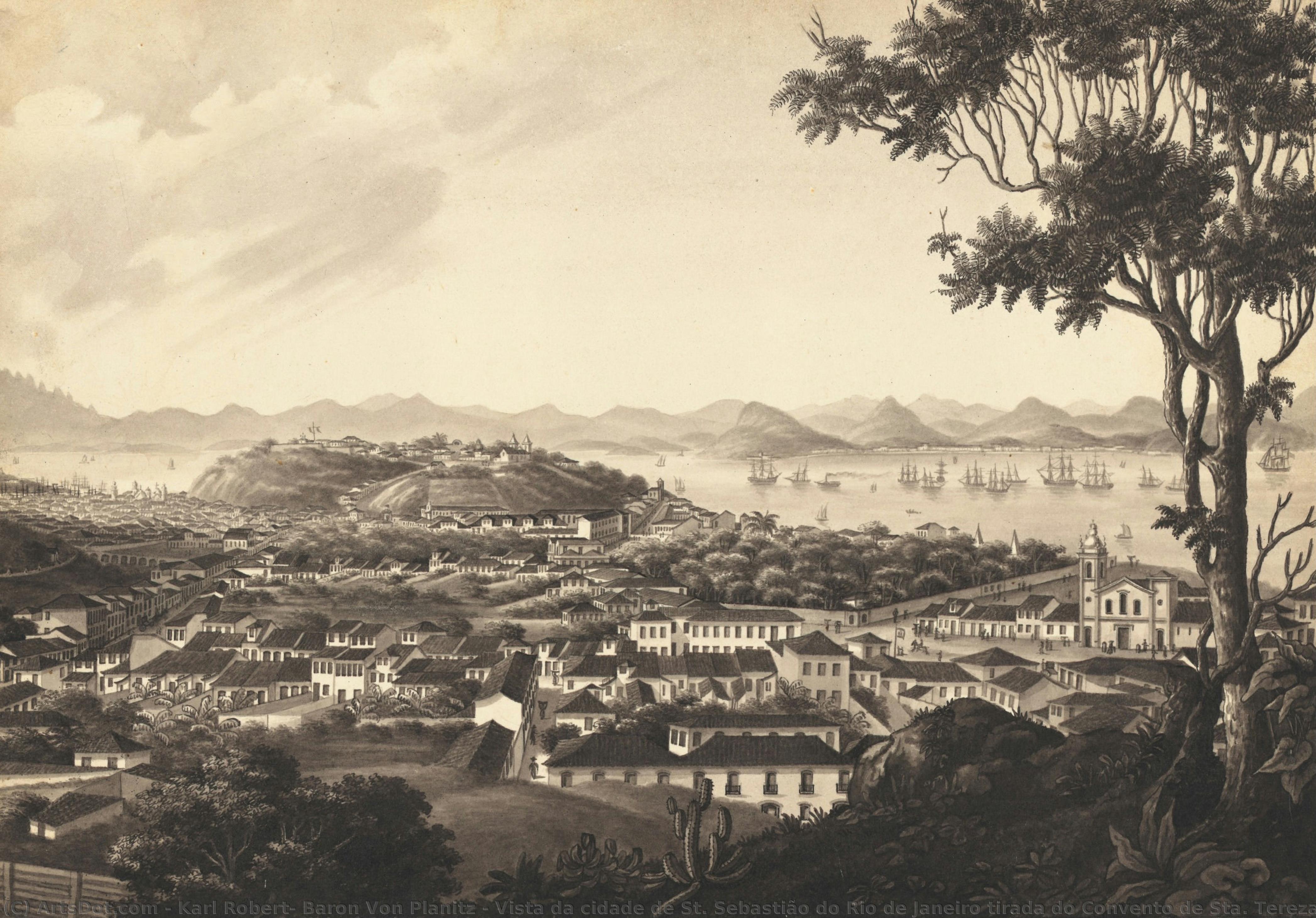 Vista Da Cidade De St. Sebastião Do Rio De Janeiro Tirada Do Convento De Sta. Tereza [view Of The City Of São Sebastião Do Rio De Janeiro Taken From Santa Teresa Convent] — Karl Robert, Baron Von Planitz
