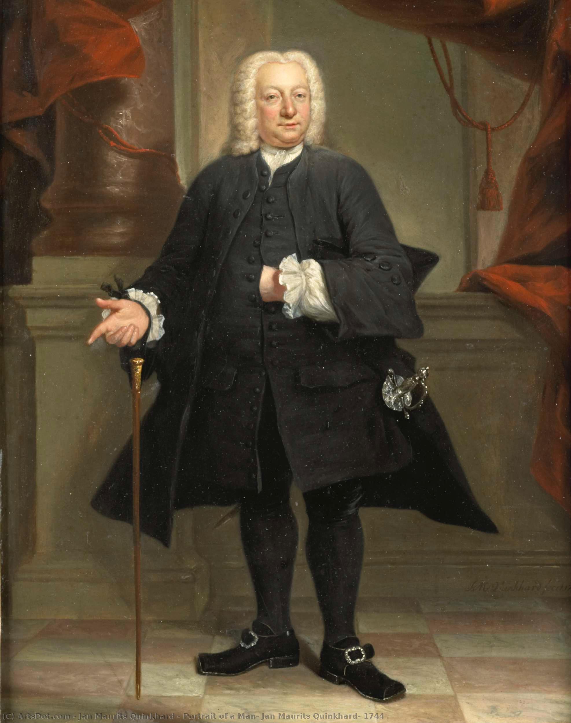 Portrait Of A Man, Jan Maurits Quinkhard, 1744 — Jan Maurits Quinkhard