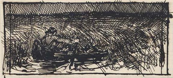 Sketch Of Man In Boat — Nicholas Roerich