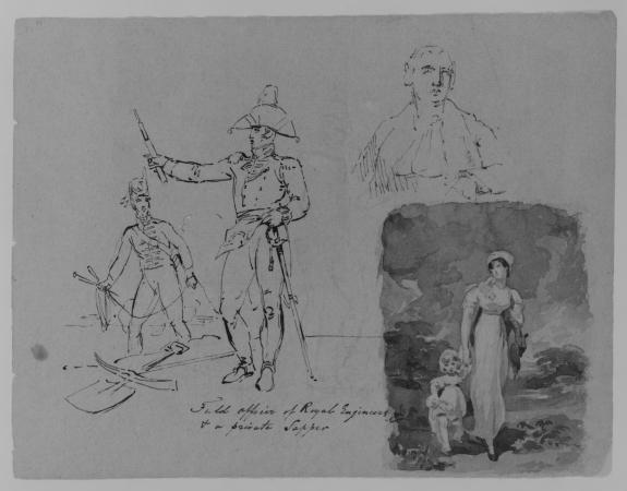 Portrait Of A Cleric; Standing Man In Animal Skins; Portrait Of A Woman; Man's Head — Thomas Sully