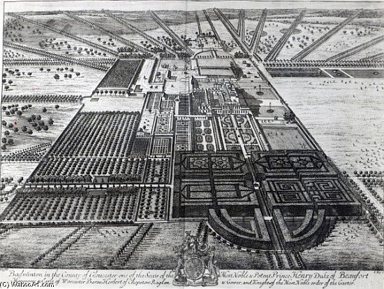 Badminton House In The County Of Gloucester; Engraved By Johannes Kip — Leonard Knyff
