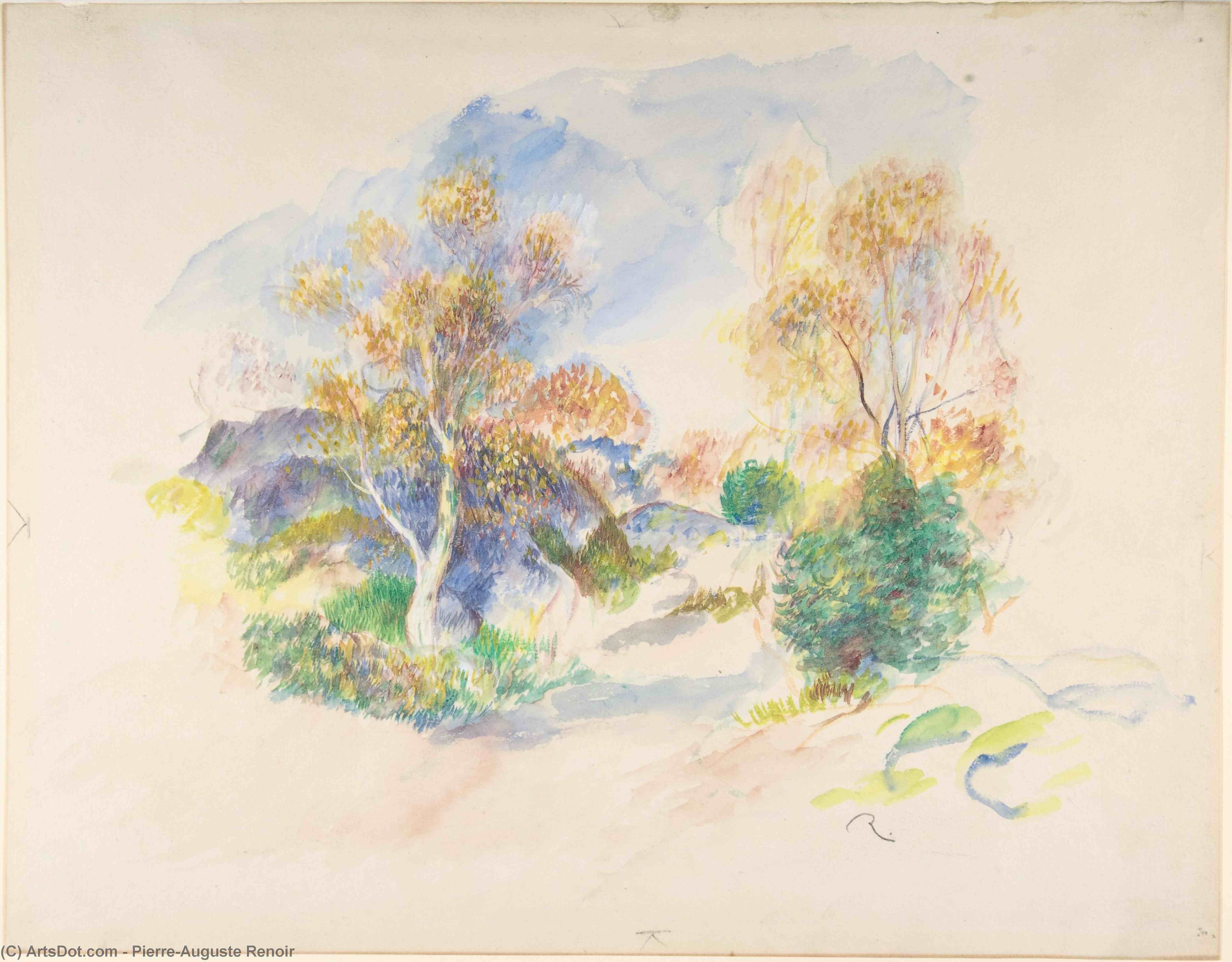 Landscape With A Path Between Trees — Пьер-огюст Ренуар