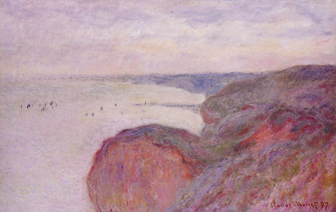 En La Roca Cerca De Dieppe, Céspedes Nublados — Claude Monet