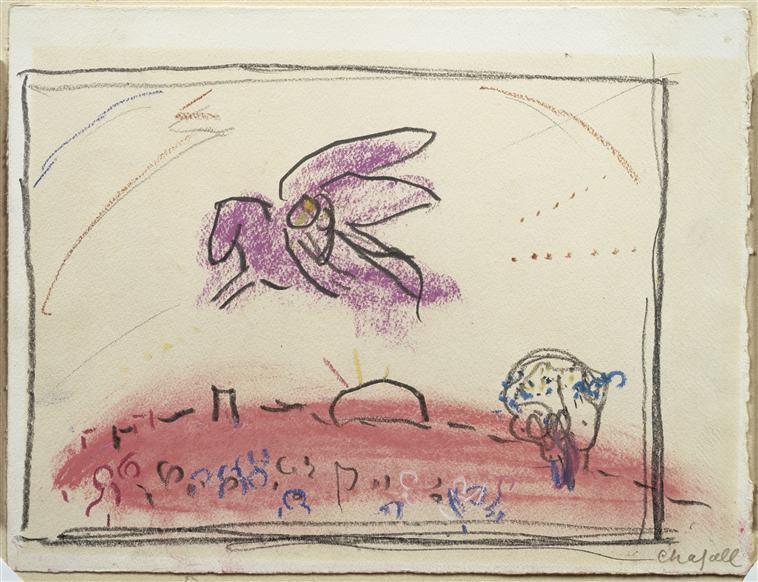 Study To ''song Of Songs Iv'' — Marc Chagall