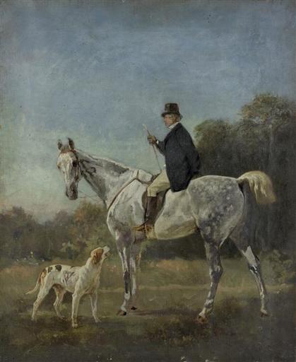 Portrait Equestre Du Baron Lambert — Parquet Charles Gustave