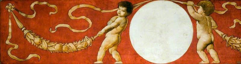Putti Flanking A Medallion (design For A Frieze For The Victoria And Albert Museum) — Alexander Fisher