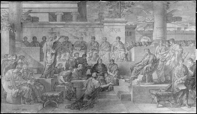 La Sentence De Ligarius Cicéron Accuse Catilina Devant Le Sénat (ancien Titre) — Charles Meynier