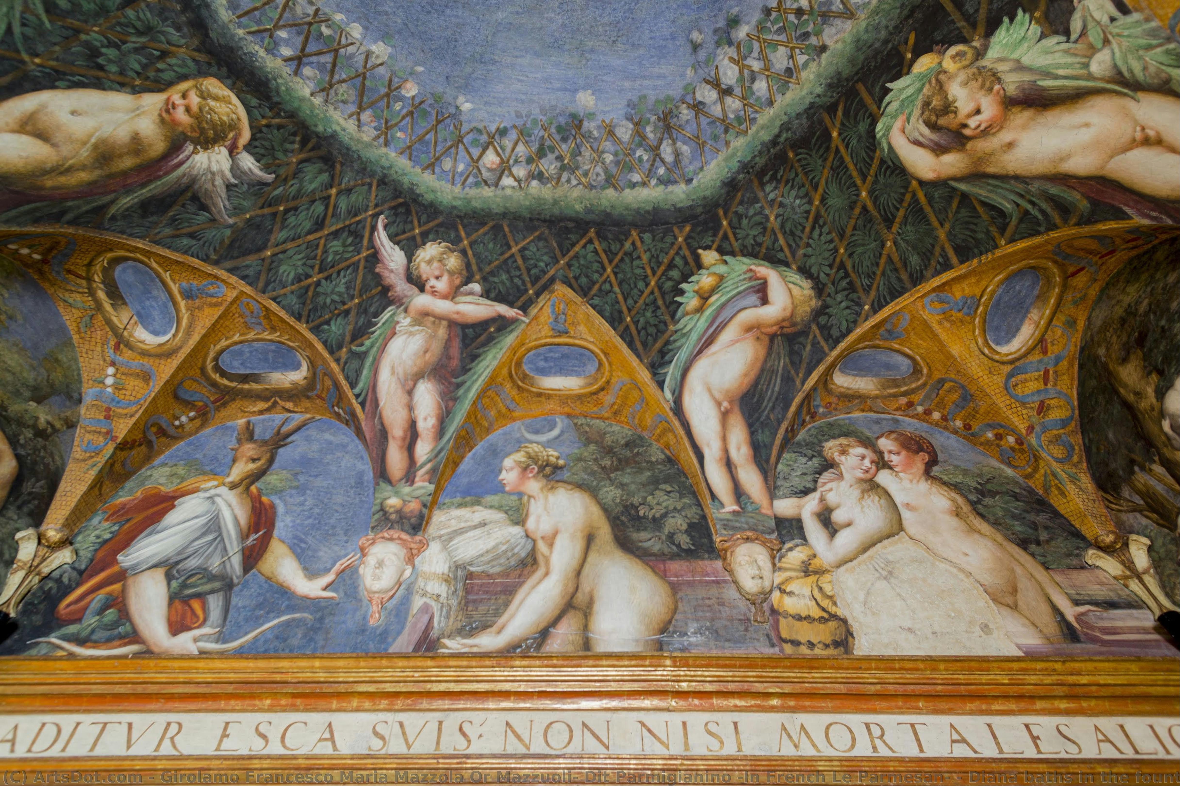 Diana Baths In The Fountain — Girolamo Francesco Maria Mazzola Or Mazzuoli, Dit Parmigianino (in French Le Parmesan)