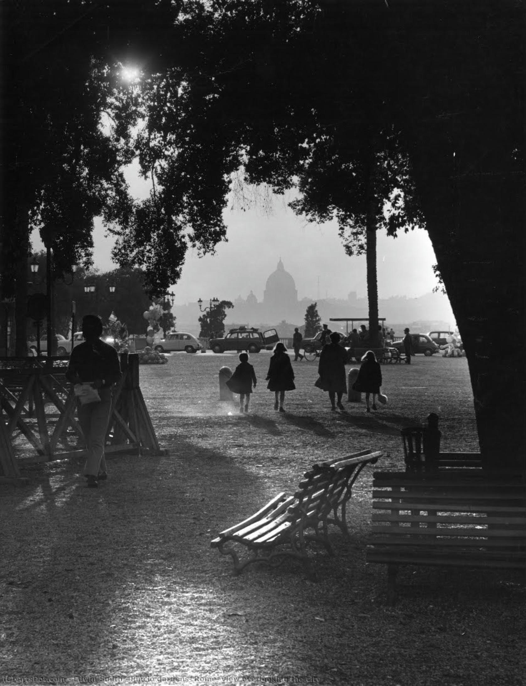 Pincio Gardens, Rome: View Overlooking The City — Edwin Smith
