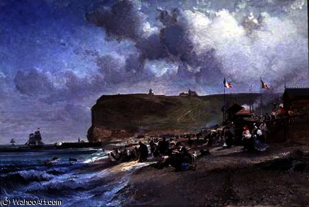 Crinolines On The Beach — Jules Achille Noel