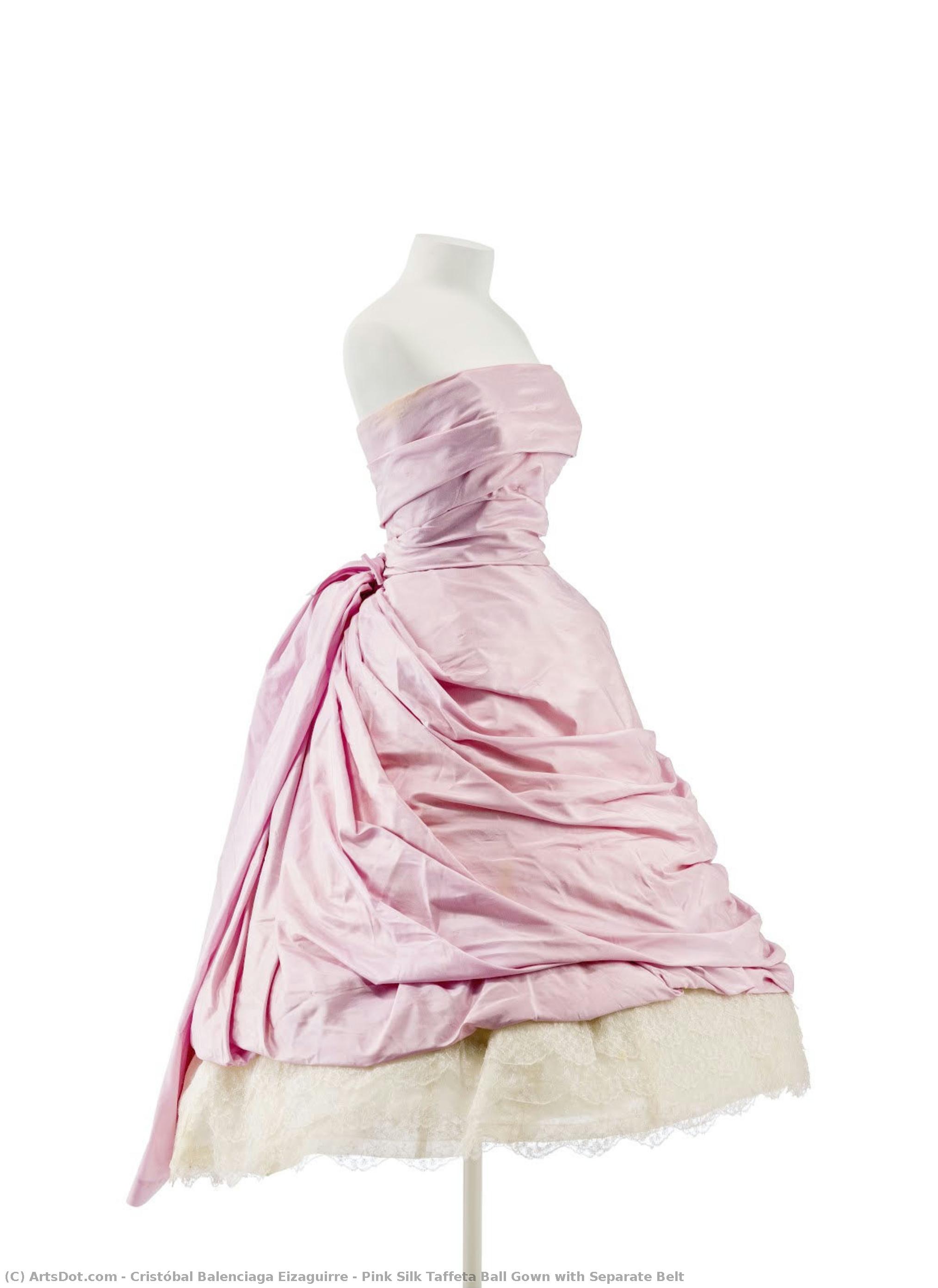Pink Silk Taffeta Ball Gown With Separate Belt — Kristobal Balensiga Ejzagire
