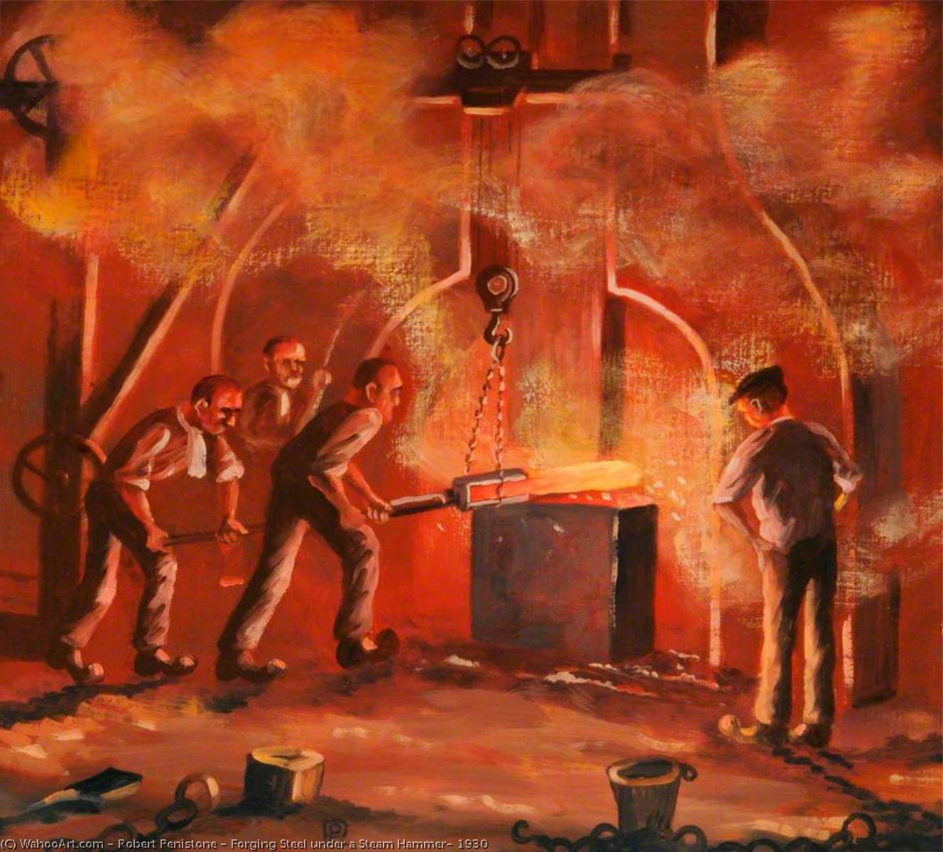 Forging Steel Under A Steam Hammer, 1930 — Robert Penistone