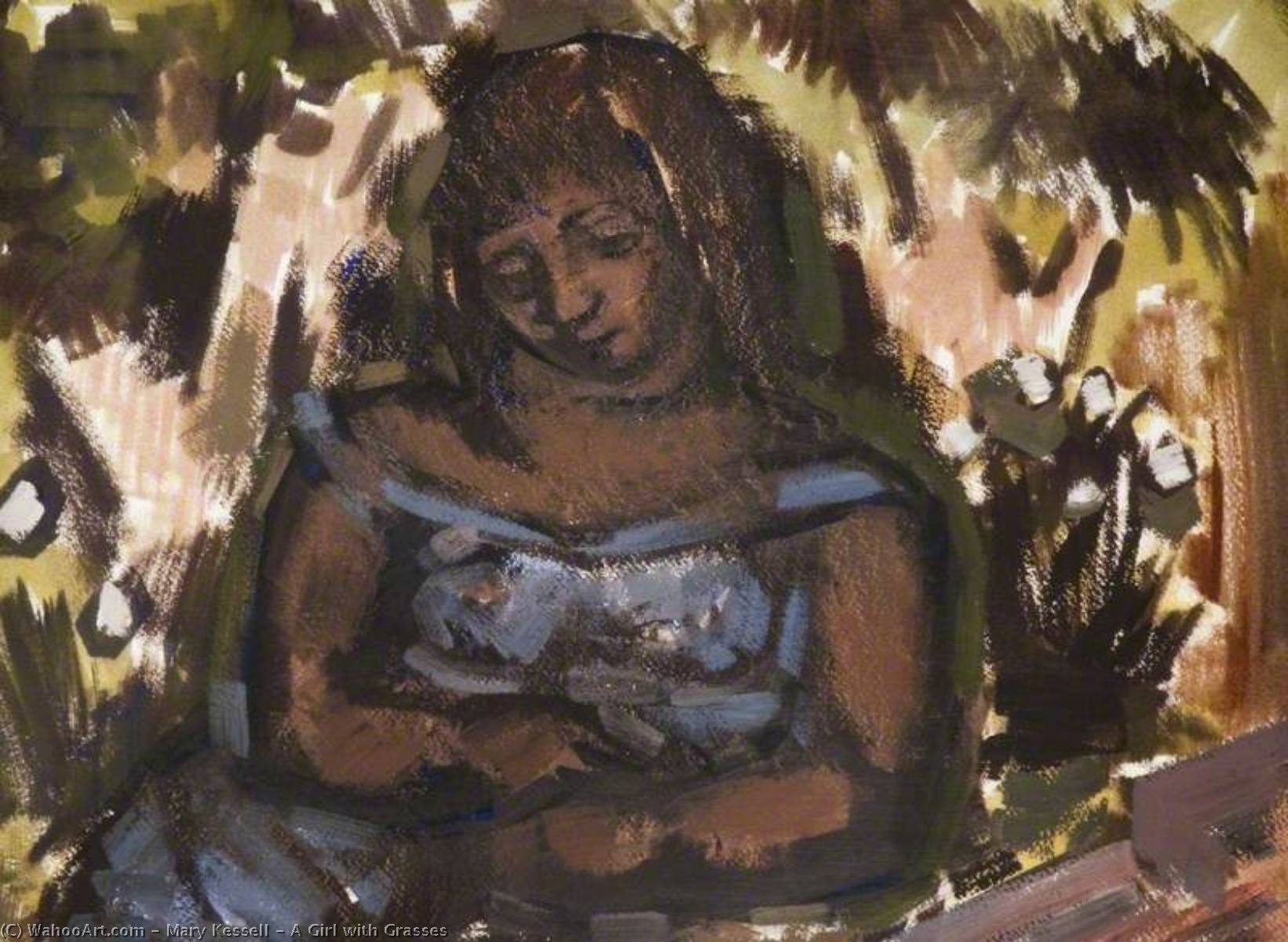 A Girl With Grasses — Mary Kessell