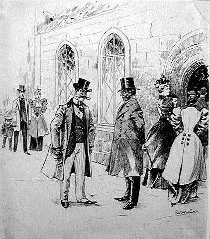 Meeting At The Church — George Benjamin Luks