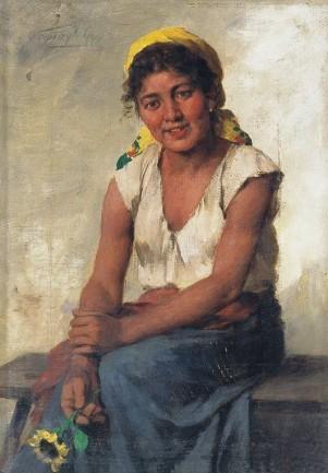 Girl With Sunflower — György Vastagh
