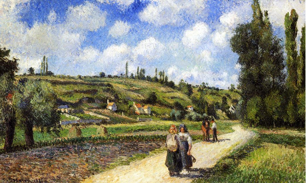Landscape Near Pontoise, The Auvers Road — Camille Pissarro