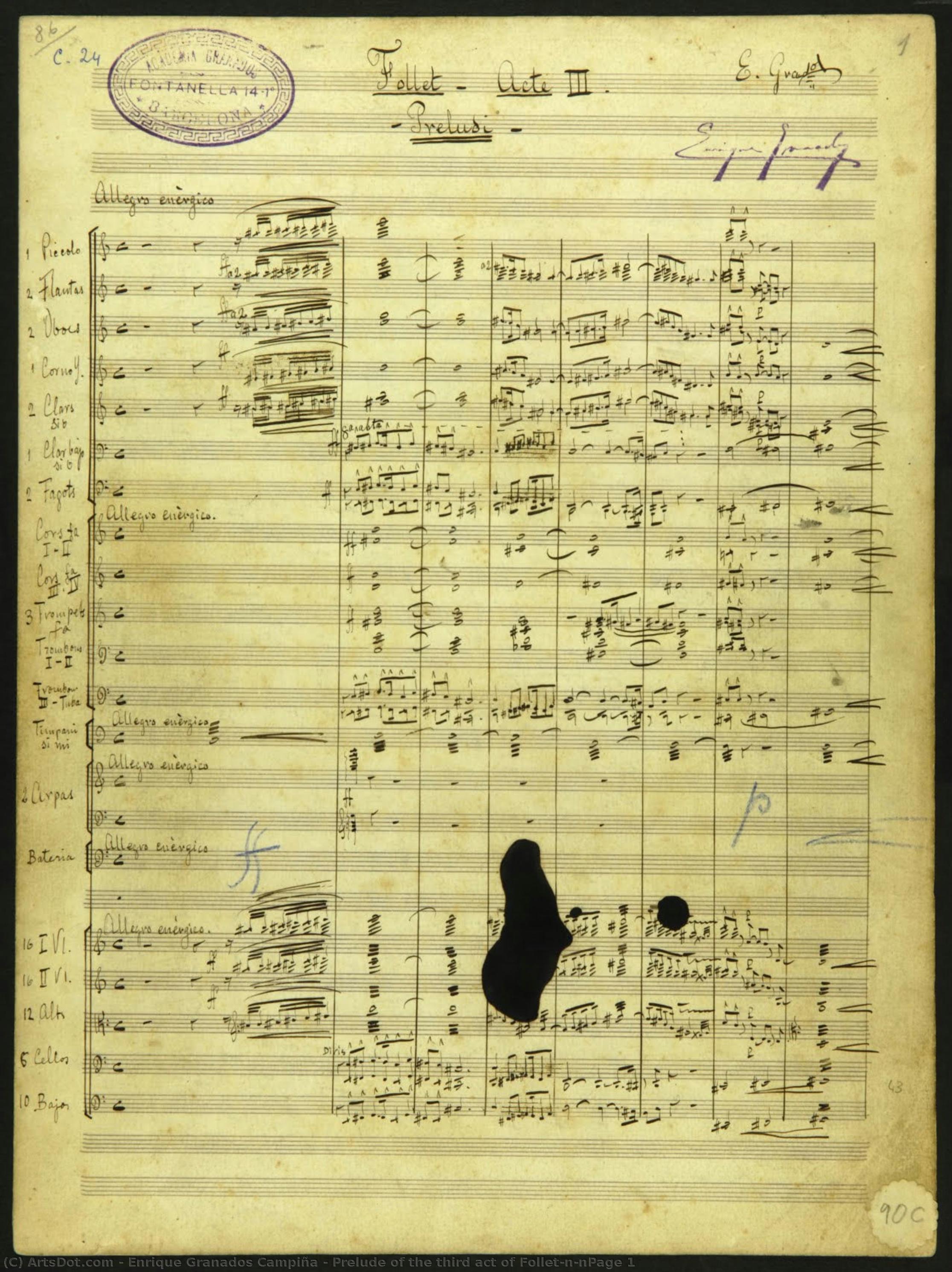 Prelude Of The Third Act Of Follet\n\npage 1 — Enrique Granados Campiña