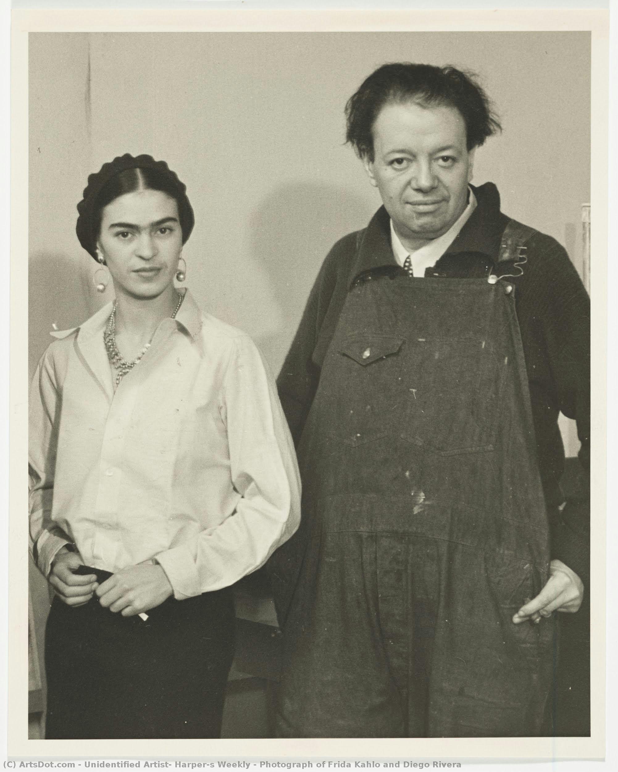 Photograph Of Frida Kahlo And Diego Rivera — Unidentified Artist, Harper's Weekly