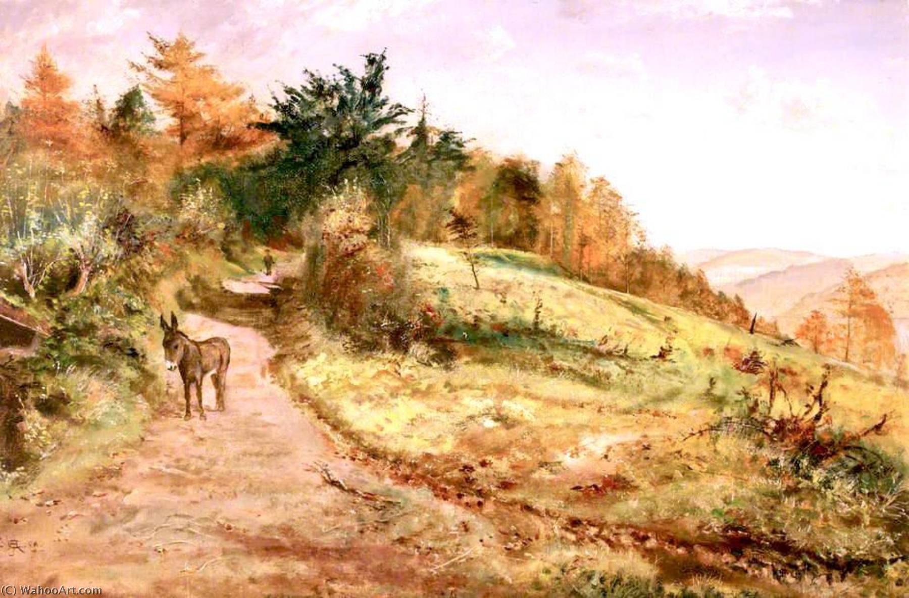 Esel Auf Einem Pfad — John Arthur Evans