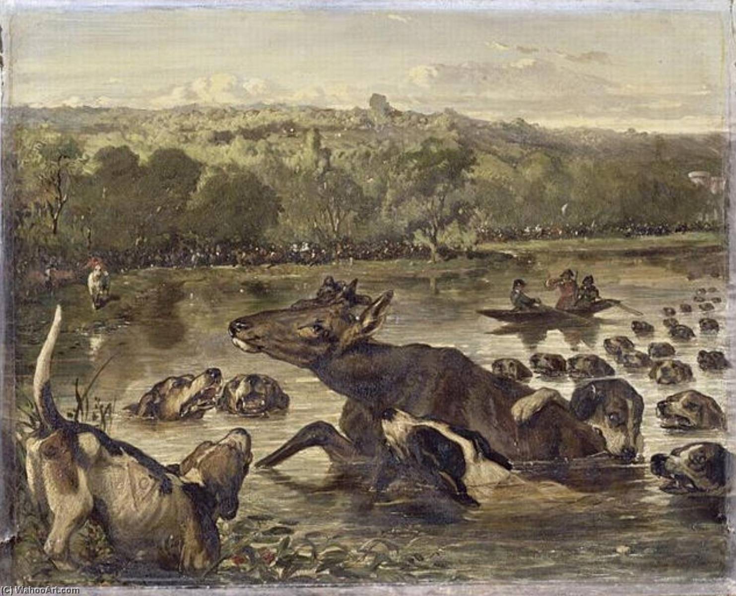 Hallali Du Cerf Aux Etangs De Commelle — Louis Godefroy Jadin