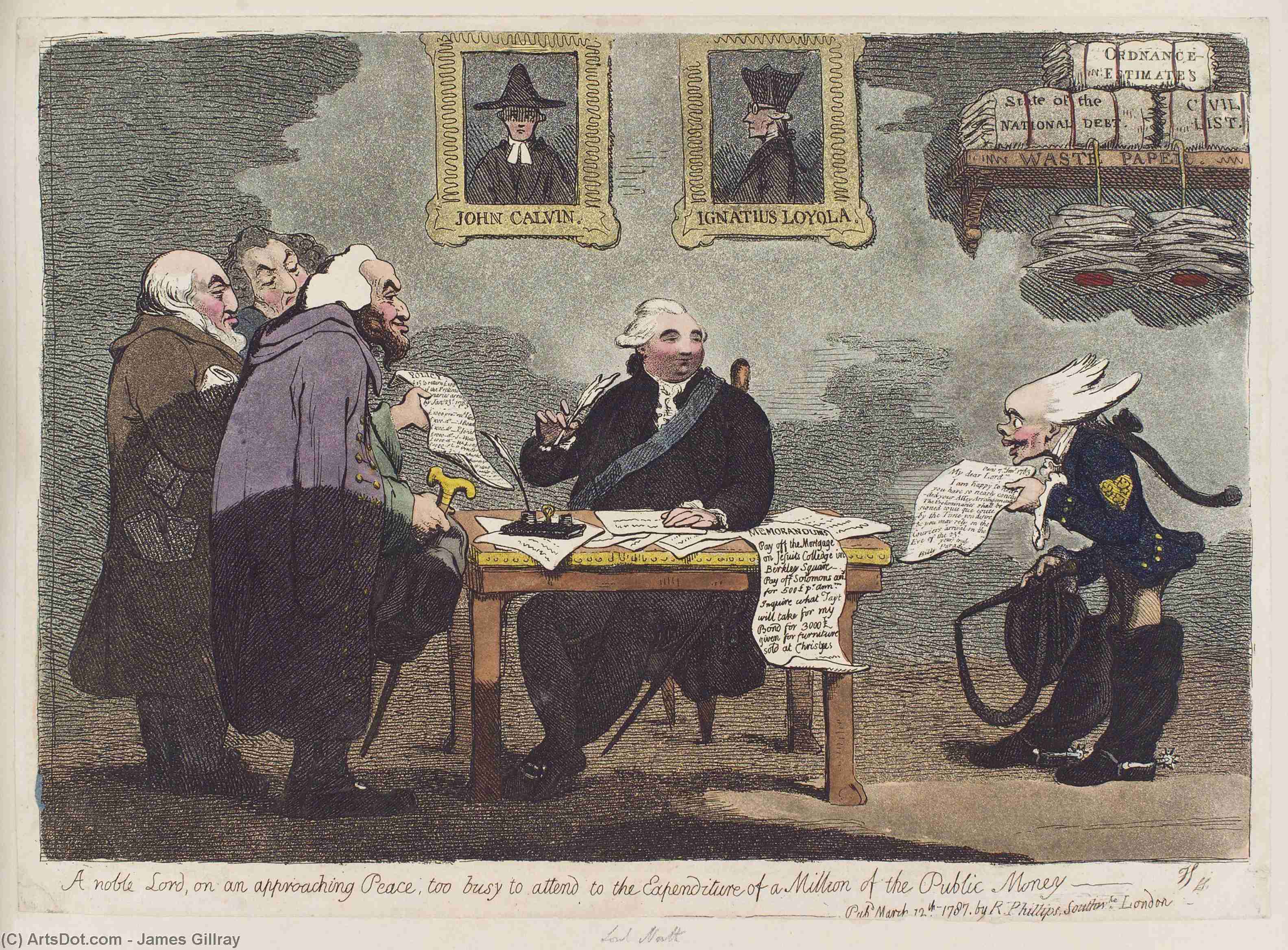 A Noble Lord, On An Approaching Peace, Too Busy To Attend To The Expenditure Of A Million Of The Public Money — James Gillray