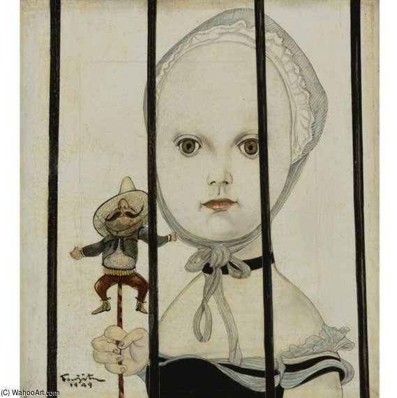 Jeune Fille À La Poupée Mexicaine — Léonard Tsuguharu Foujita