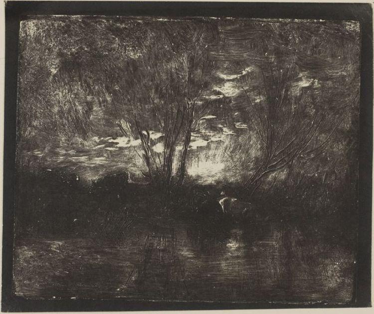 Cows At The Watering Place — Charles-françois Daubigny