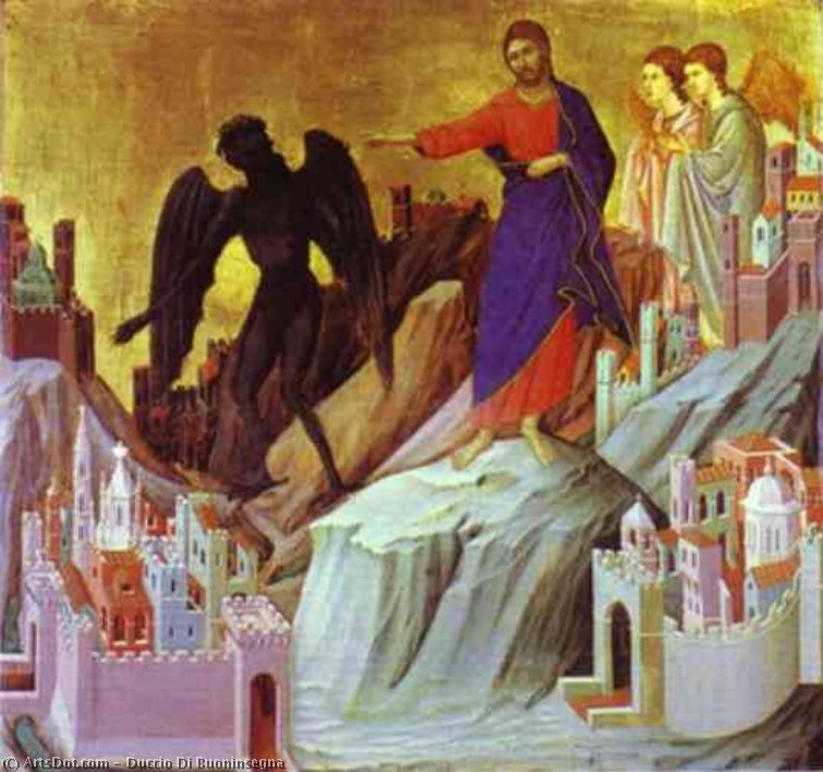 Maestó (back, Predella).la Tentación De Cristo En La Montaña — Duccio Di Buoninsegna